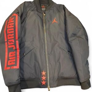 Jordan Men's Navy Bomber Jacket with Red Accents
